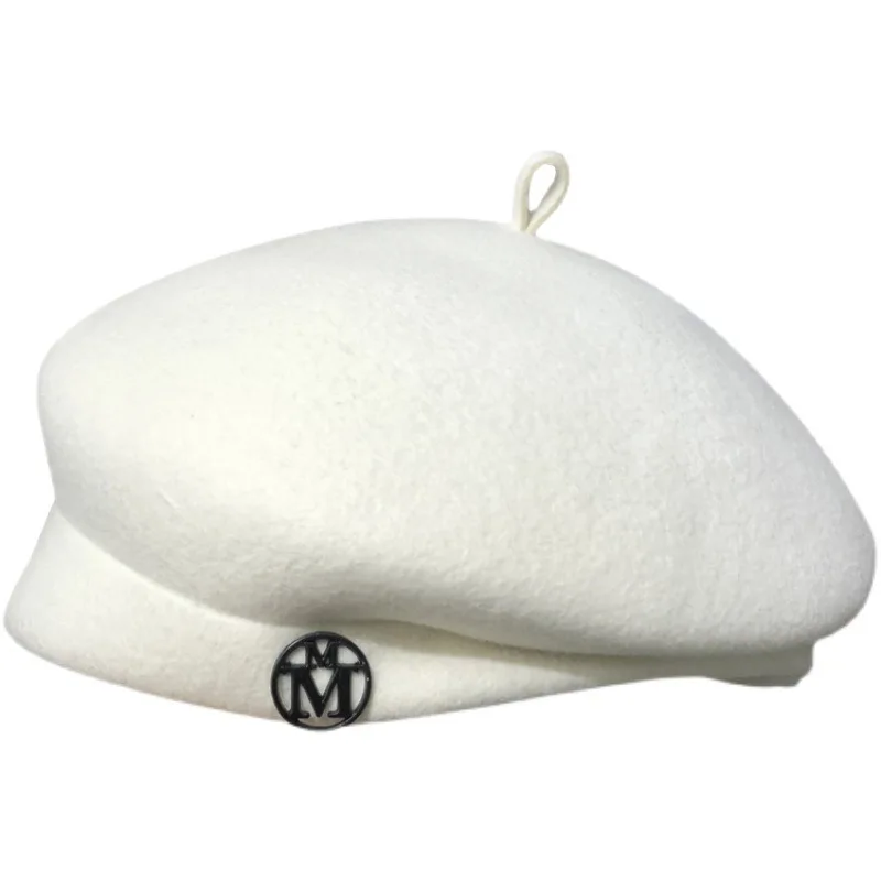 White Wool Beret for Women - C - Beret French Wool ulasan dan harga